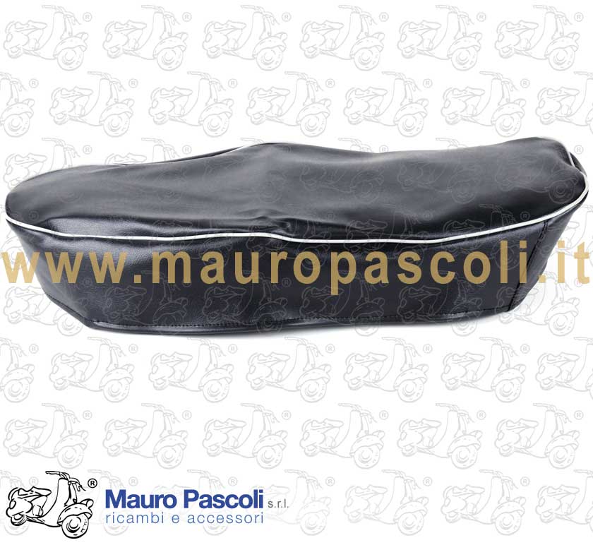 580318A Coprisella TNT in pelle di colore nero con profilo rosso e seduta  antiscivolo per scooter Piaggio zip sp, ricambio 580318A